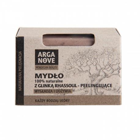 Arganove Naturalne mydło w kostce z Glinką Rhassoul odżywiające, nawilżające i peelingujące 100 g