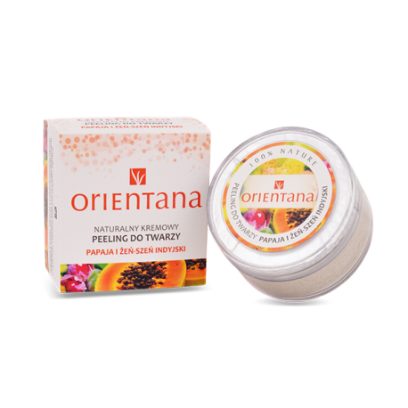 Orientana Peeling do twarzy Papaja i Żeńszeń indyjski 50 g